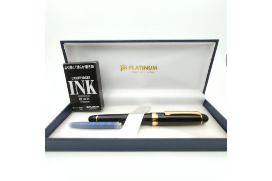 未使用品 プラチナ 万年筆 センチュリー 3776 14K 585 F字 ケース 日本