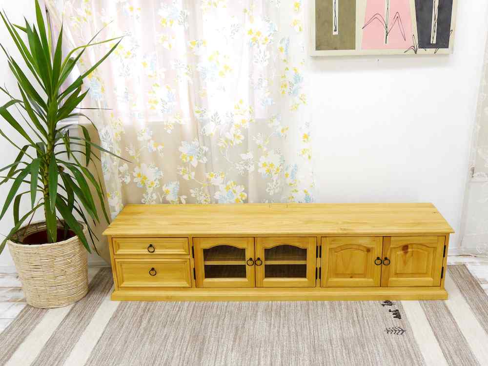 幅180cmカントリーテレビボード｜パイン無垢材テレビ台｜パイン