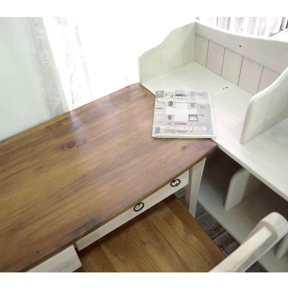フレンチデスクセット｜フレンチシャビー学習机｜本棚付｜パイン