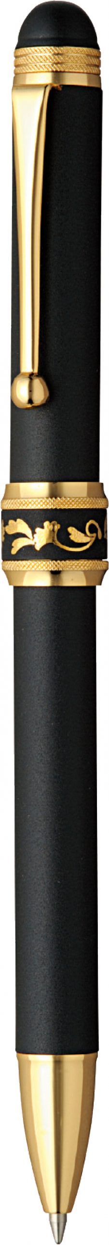 ダブル 3 アクション 肥後象嵌「光助」作『純金公孫樹柄象嵌