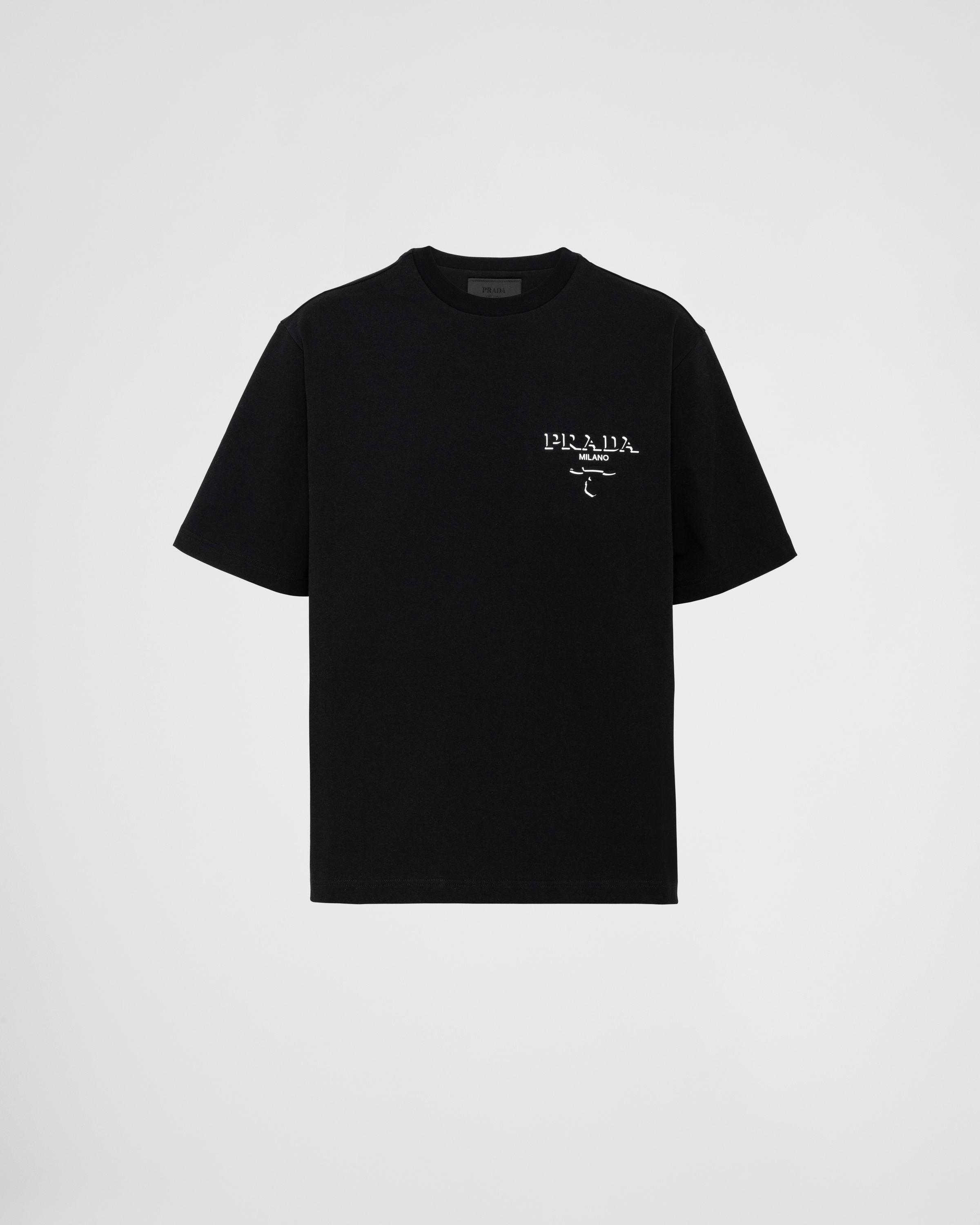 ブラック コットン Tシャツ | PRADA