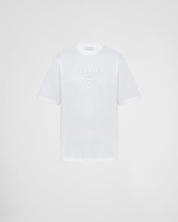 White Cotton T-shirt | PRADA
