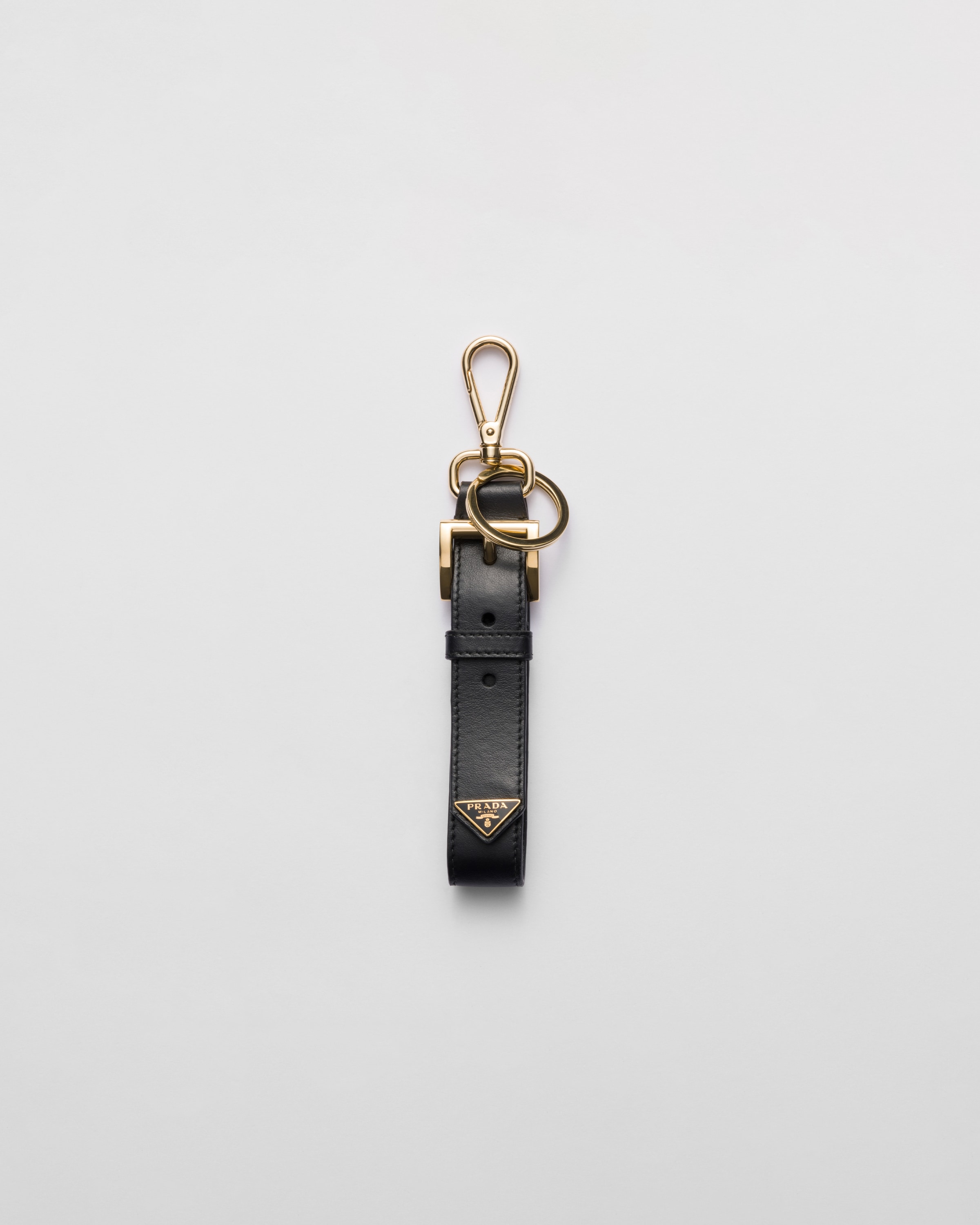 Black Leather Keychain | PRADA