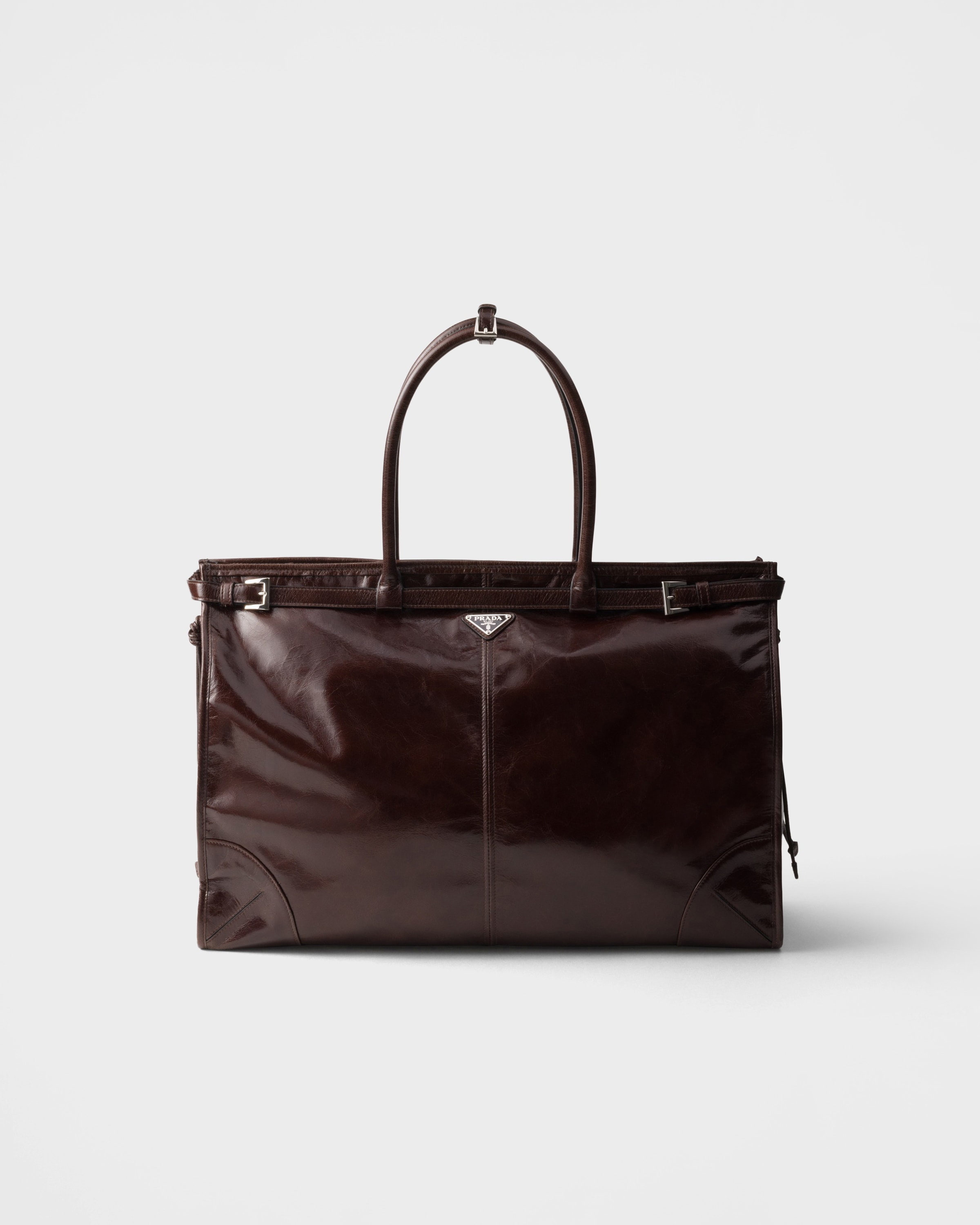 ダークブラウン レザー トートバッグ | PRADA