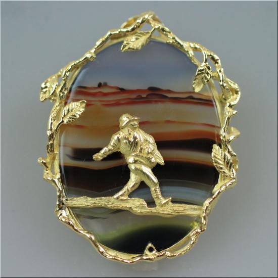 井口美一 ランドスケープアゲート リング ピクチャーアゲート めのう