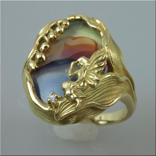 井口美一 ランドスケープアゲート リング ピクチャーアゲート めのう