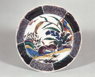 茶道具 古い 九谷 色絵 獅子紋 茶碗(LC728) 茶道具 古い 九谷 色絵