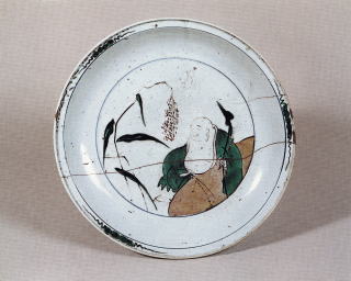 古九谷色絵布袋図平鉢・虎溪三笑蒔絵織部棚 | 石川県