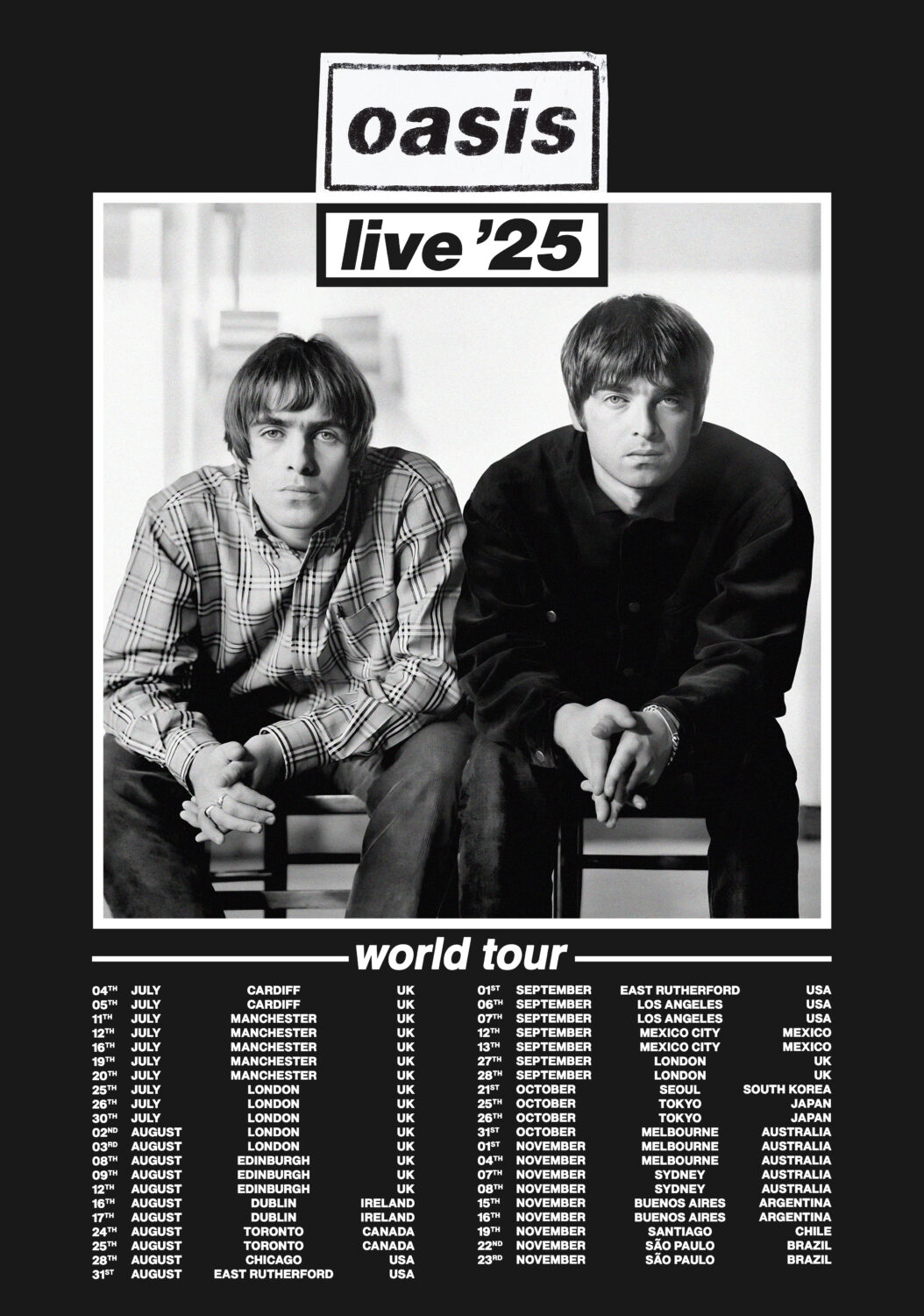 Oasis ポスター オアシス live '25 TOKYO 10/25 Oasis Oct 25-26 2025