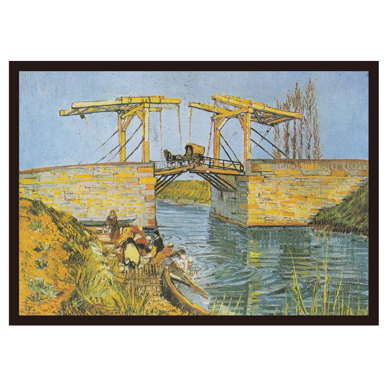 ゴッホの名画】アルルの跳ね橋｜額フレーム付きアートポスター