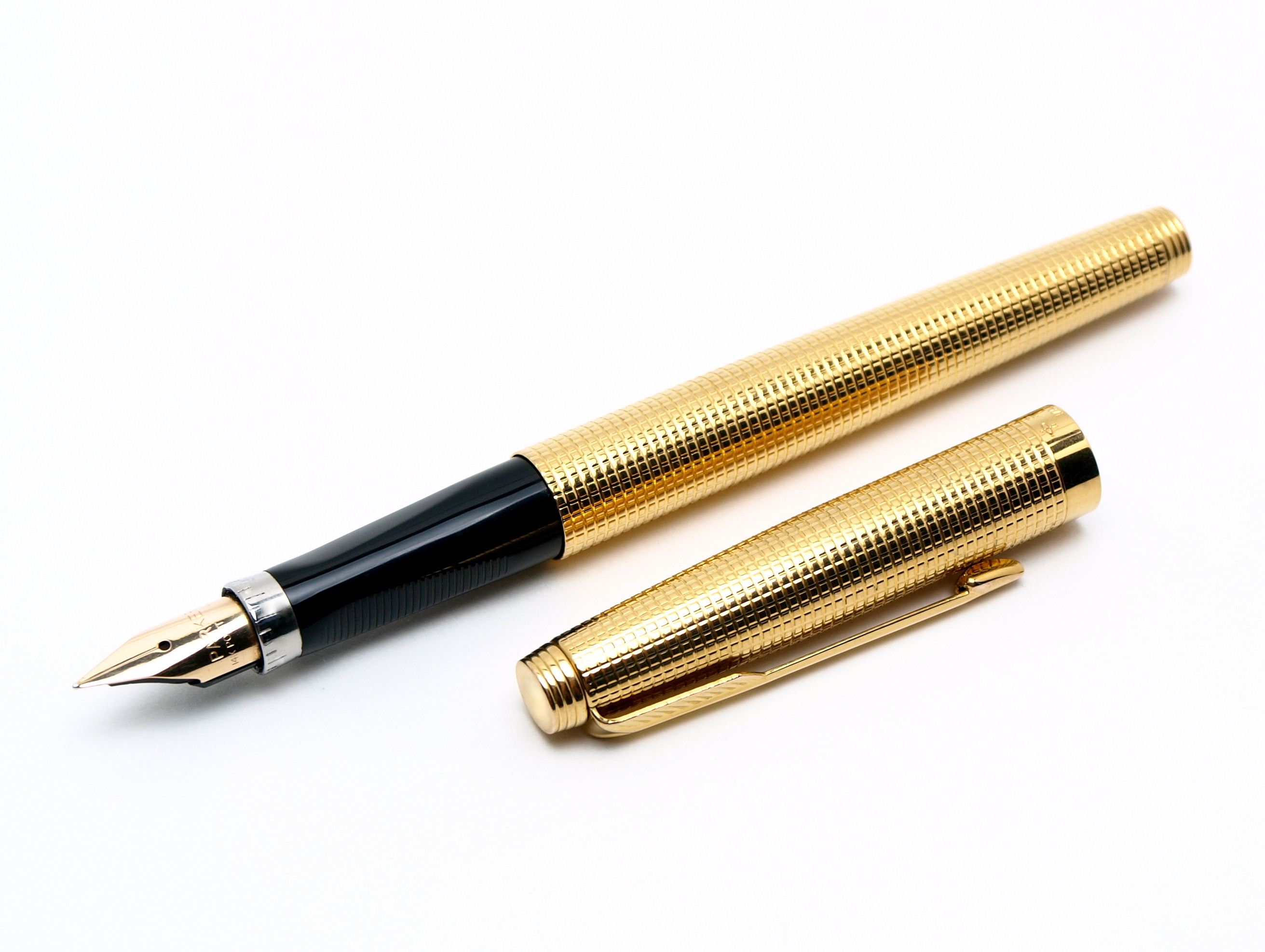 1967 14K Gold Filled PARKER 75 USA Crosshatch Insignia Cisele