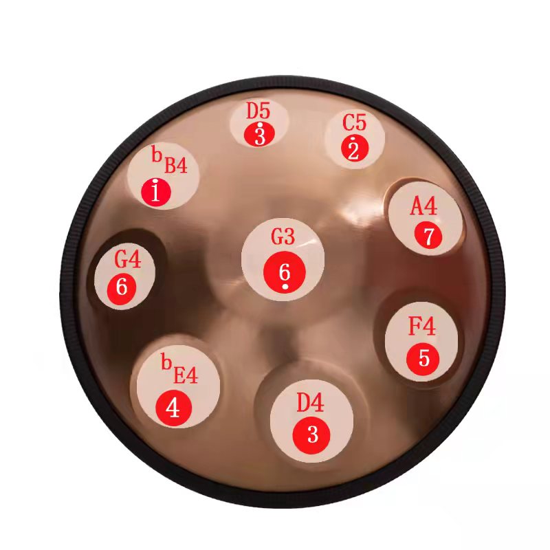 ミニ Datura ハンドパン ドラム 440/432Hz 18 インチ 9 ノート G キー