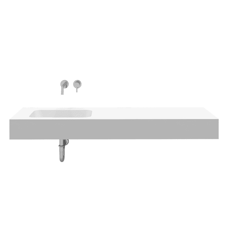 人工大理石の洗面カウンター H150 角丸600ボウル 立水栓用 | KB-PR014