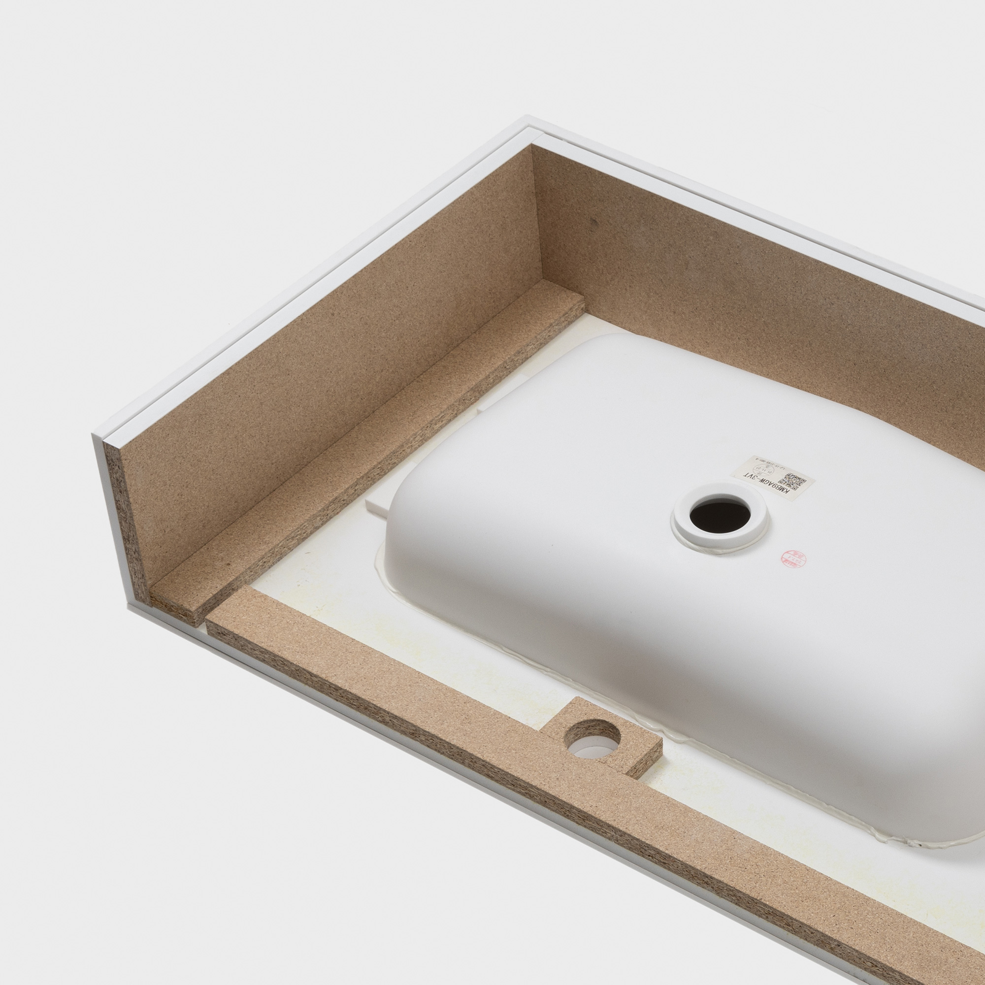 人工大理石の洗面カウンター H150 角丸600ボウル 立水栓用 | KB-PR014