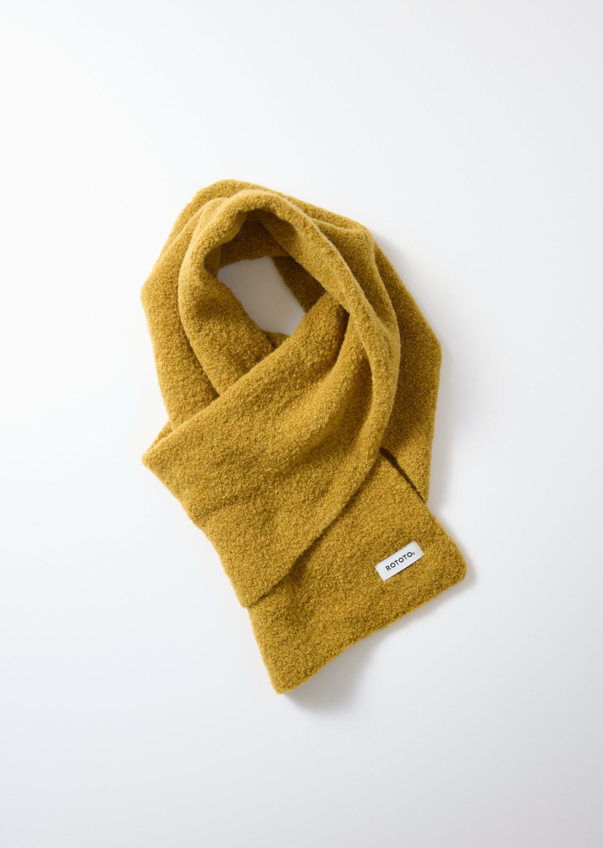 オススメ 試着のみ ロトト ROTOTO リブマフラー イエロー ボリューム