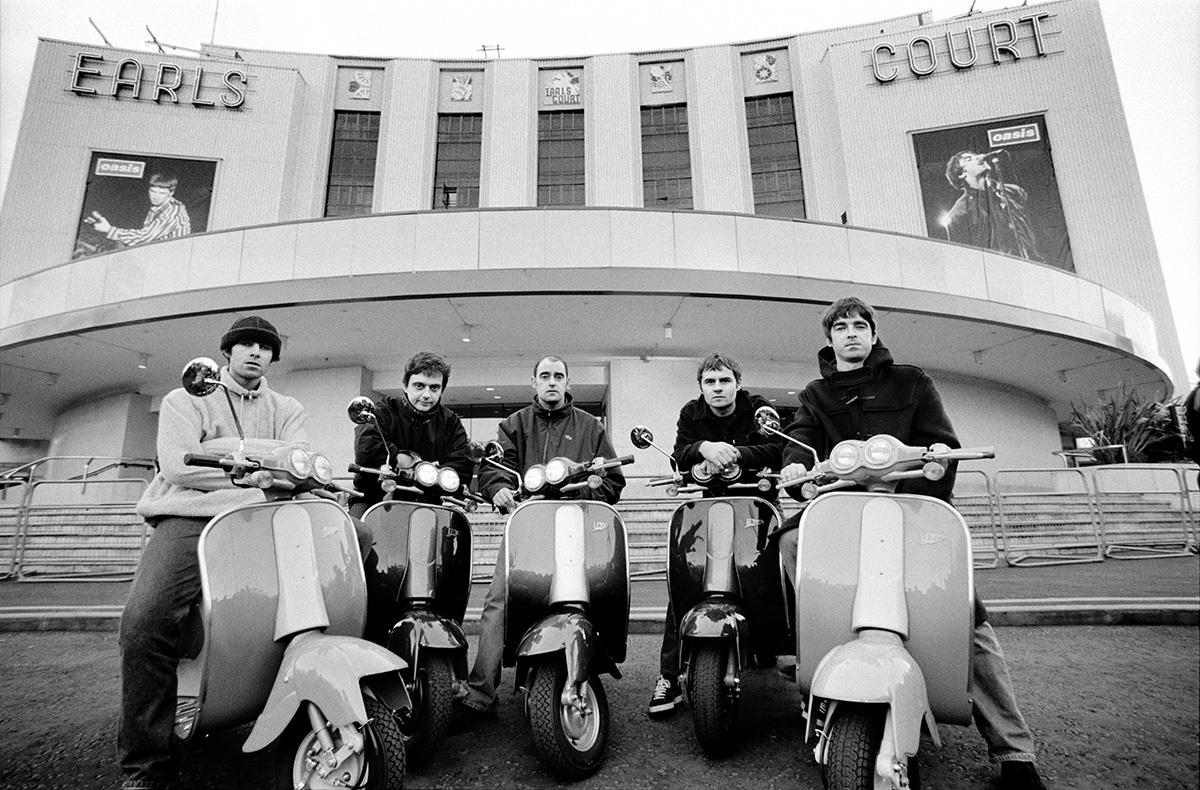 Oasis | On Scooters, Earls Court, 1995 | Jill Furmanovsky Photo