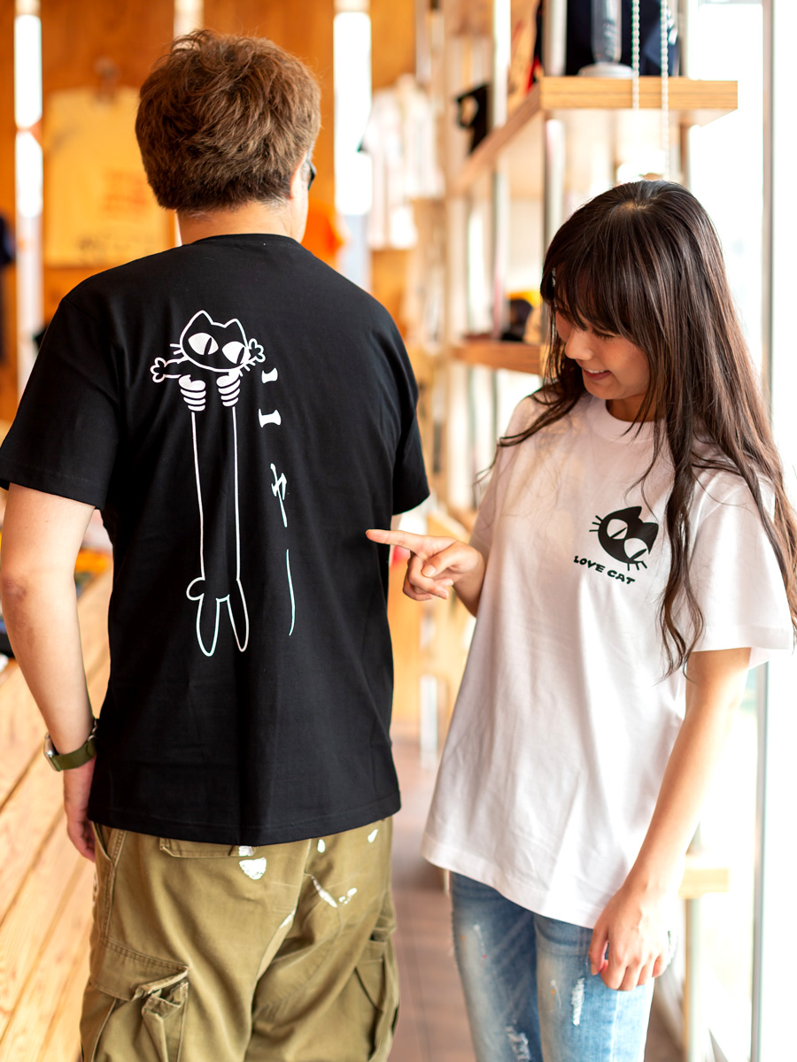 楽天市場】猫 Tシャツ LOVE CAT ブラック メンズ レディース 半袖 綿
