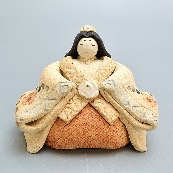 楽天市場】滝上真由美作 陶雛人形 花山水 黒台・屏風付き 陶人形作家