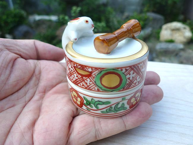 干支香合 白兎杵突 - 京焼清水焼 松韻堂