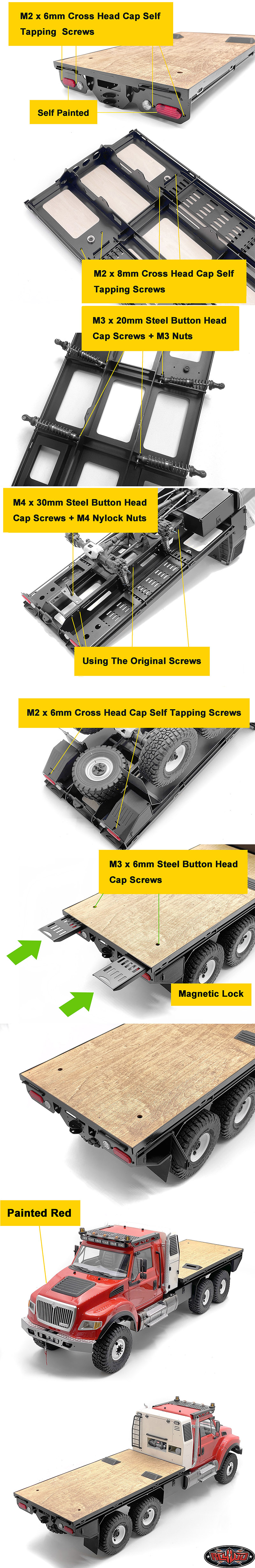 Wood Rear Bed w/ Tool Boxes for Traxxas TRX-6 Ultimate RC Ha