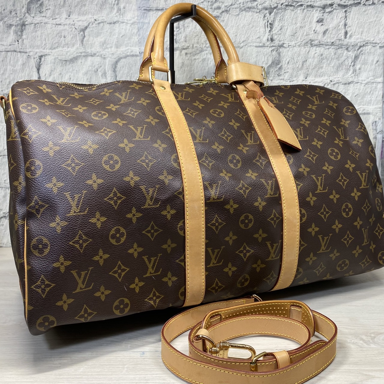 VUITTON ルイヴィトン モノグラム ボストンバッグ キーポル60 ルイ