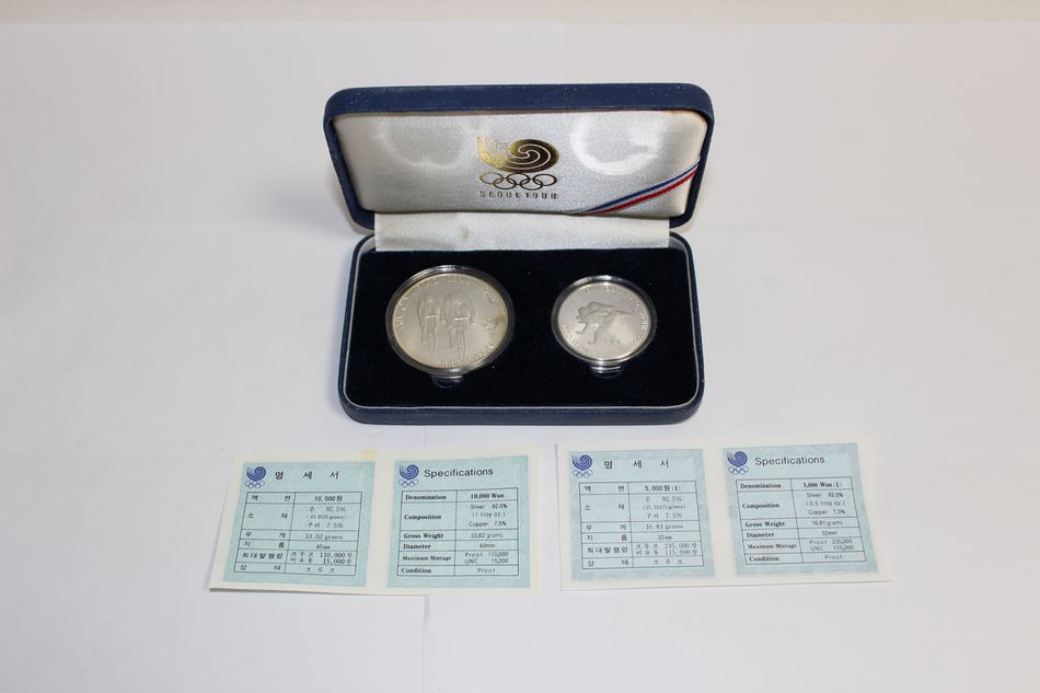 半田店 希少 1988年 ソウルオリンピック 記念硬貨 1000WON 5000WON