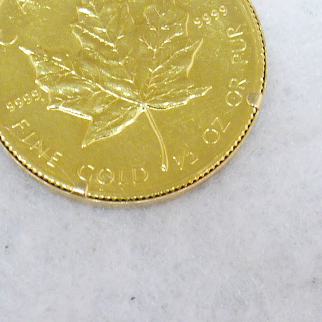 メイプルリーフ金貨ペンダントトップの買取価格について。【リサイクル
