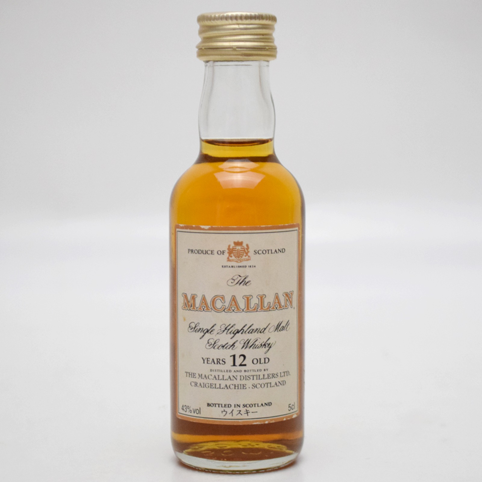 未開封】ザ・マッカラン12年 ミニチュアボトル ハーフロックグラス付き