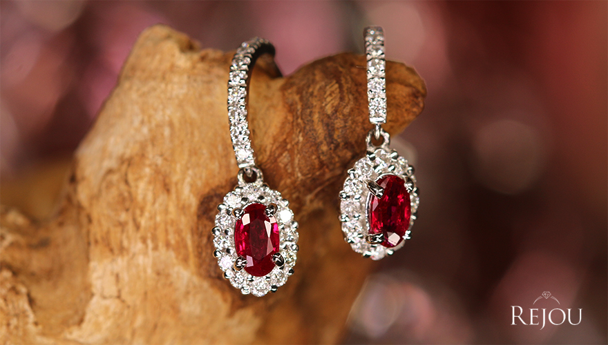 ルビー 0.4ct ダイヤモンド 0.3ct プラチナ ピアス【品質保証書/宝石