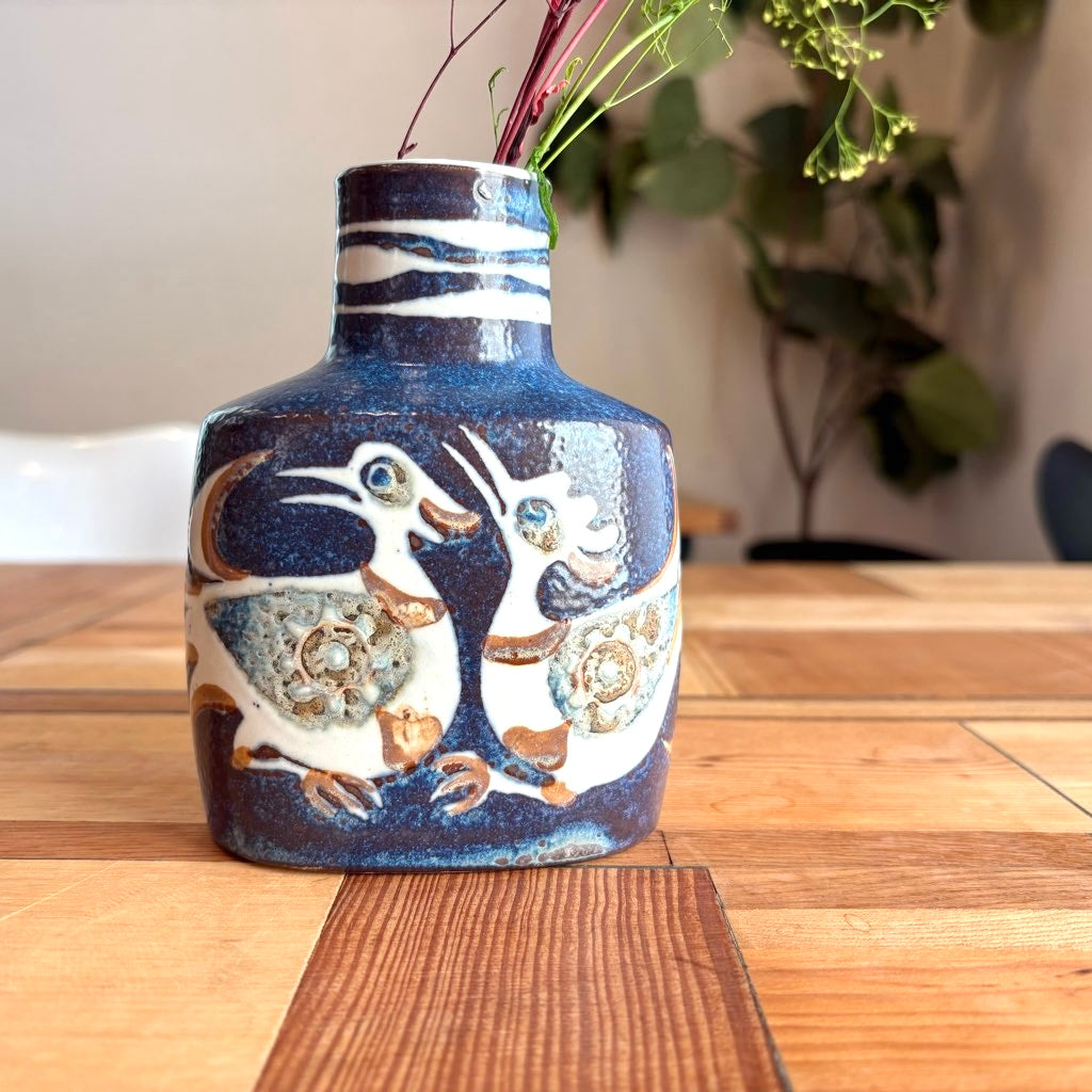 ロイヤルコペンハーゲン 花瓶 フラワーベース 鳥の模様 ロイヤル