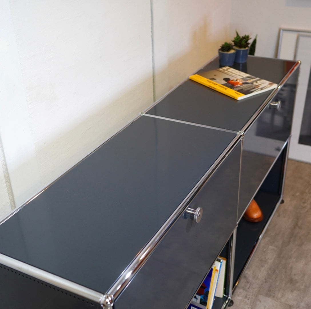 中古 USMハラー｜キャビネット テレビボード 2列2段 アントラサイト