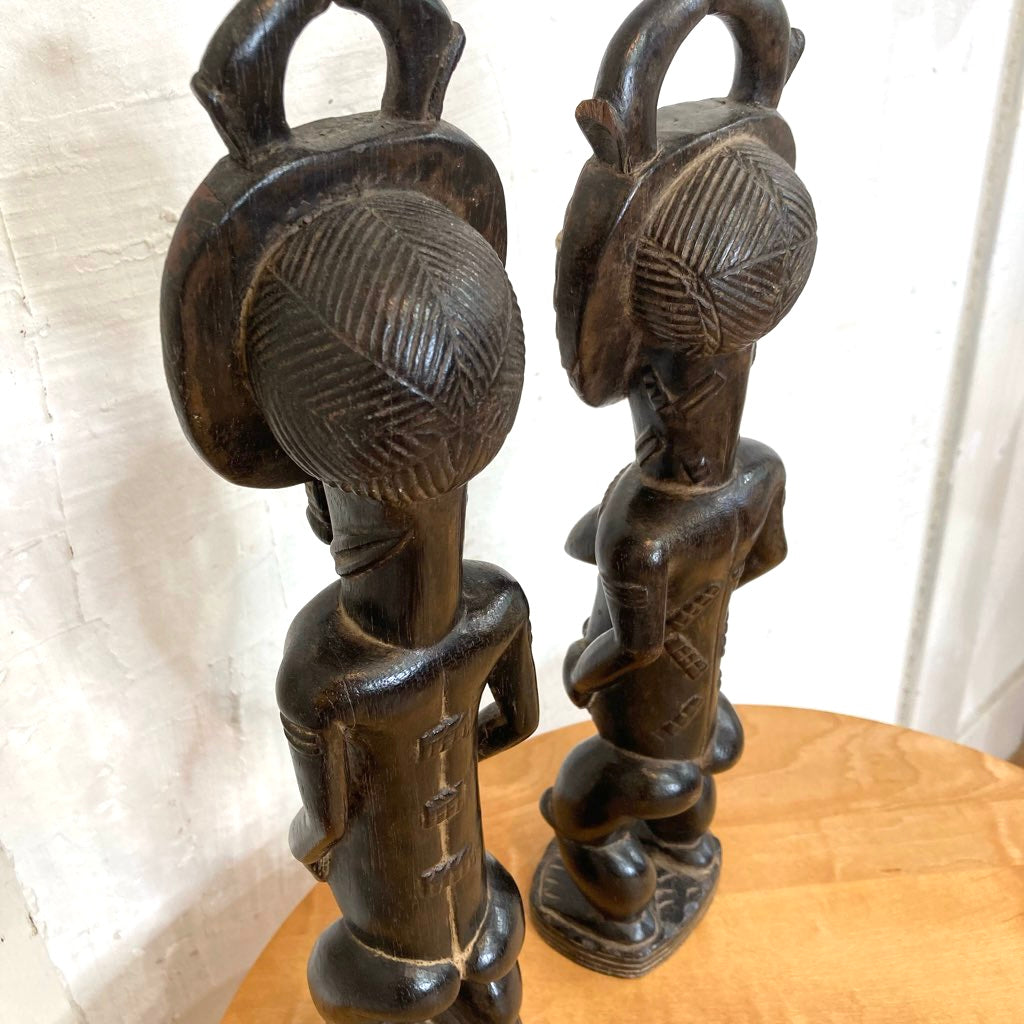 アフリカ プリミティブアート バウレ族 プレプレ仮面を被った男女の