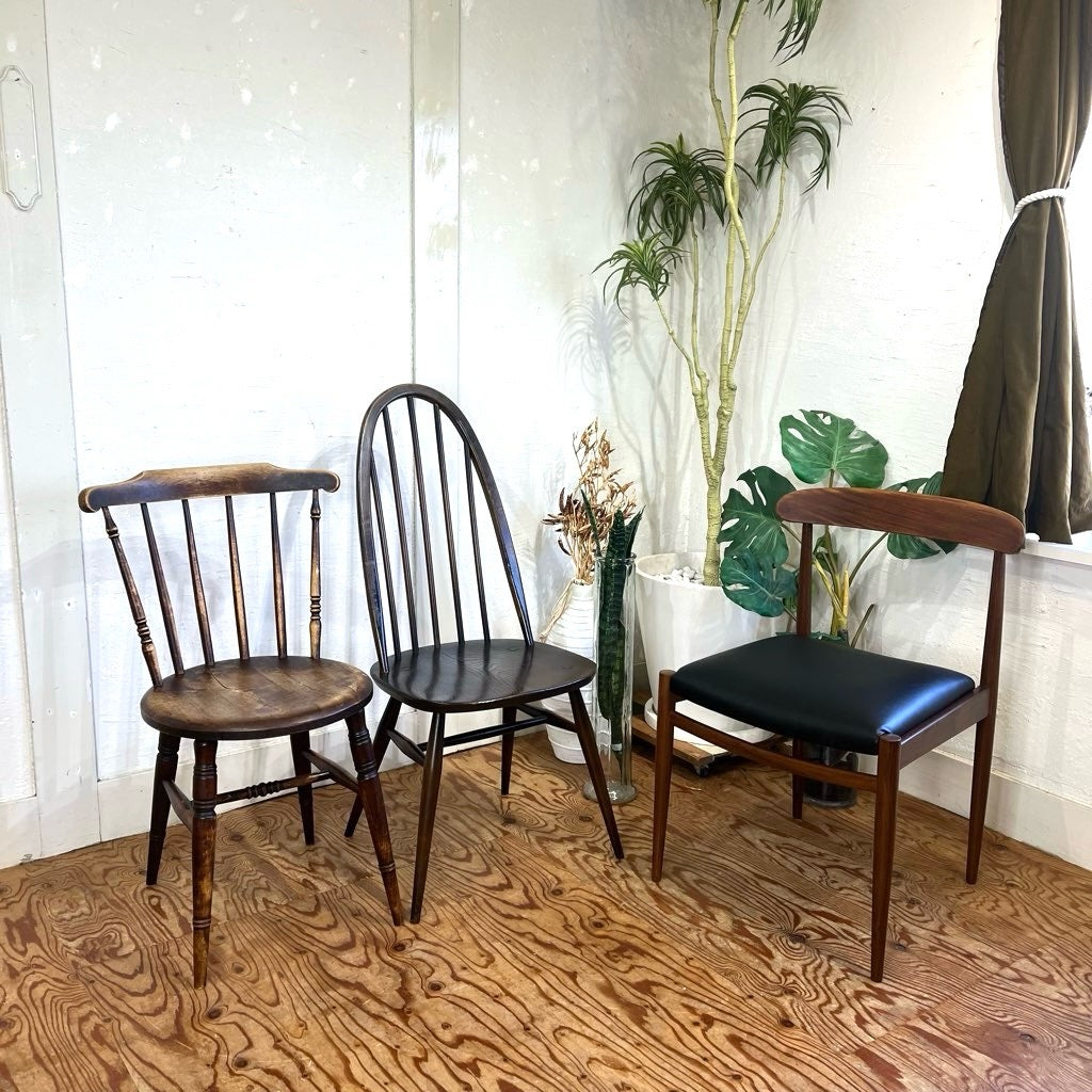 英国アンティーク ウィンザーチェア ダイニングチェア ブラウン 中古