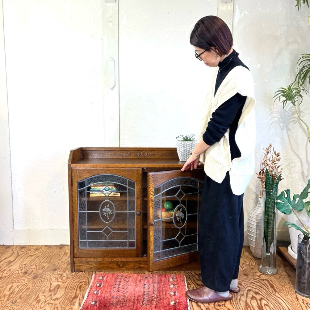 三越ブルージュ ステンドグラス キャビネット 英国 カントリーハウス