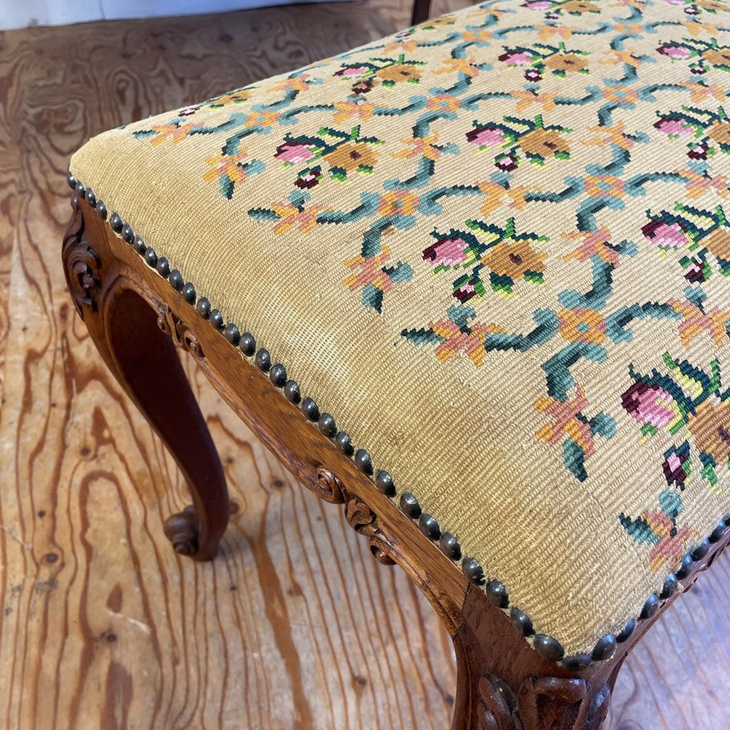 美品】オットマン アンティーク ロココ 美品】イタリア製 猫脚 木製