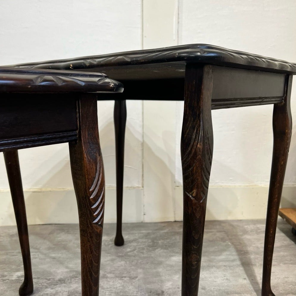 アンティーク イギリス 猫足ネストテーブル サイドテーブル