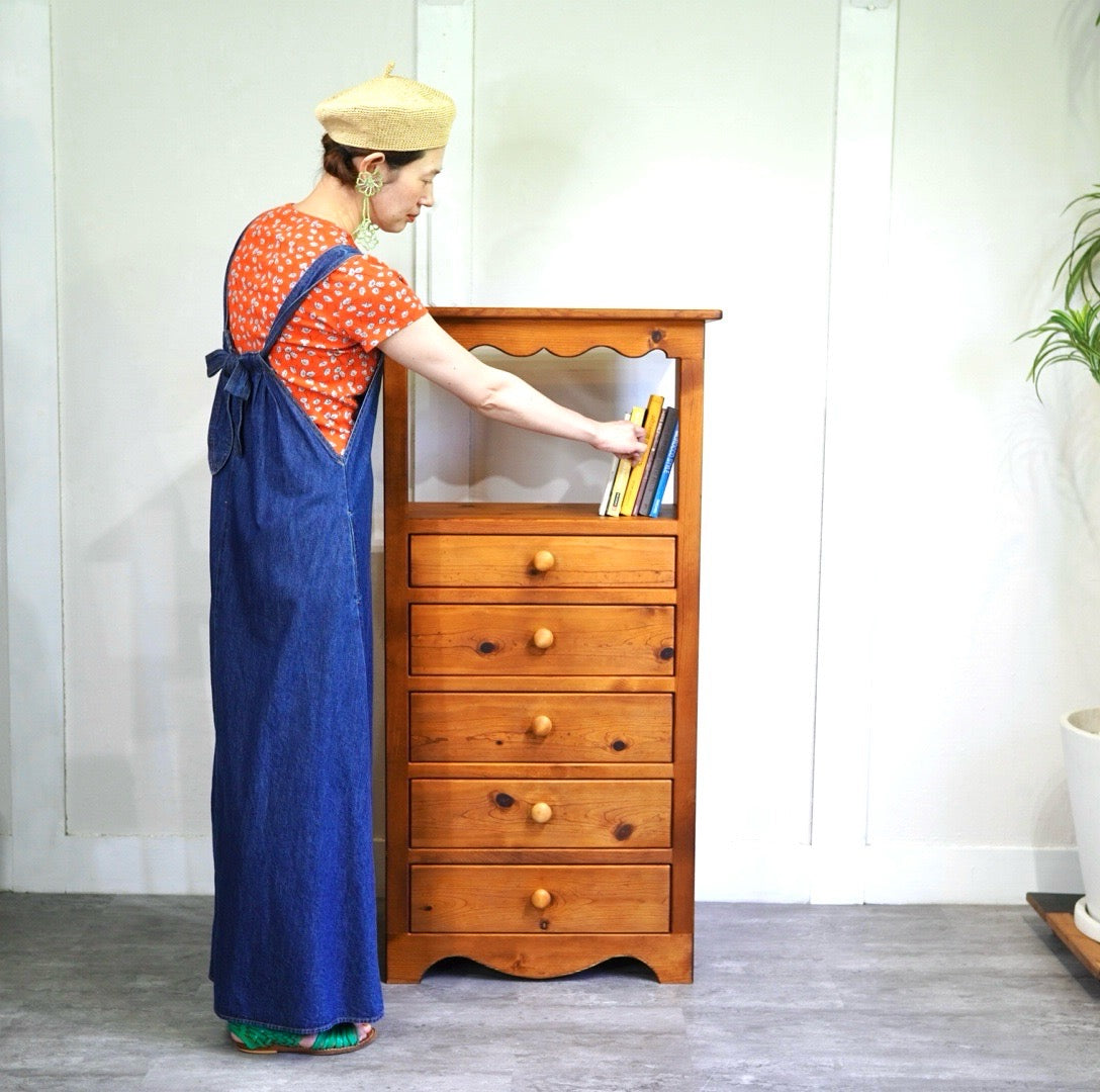 カントリー家具 キャビネット チェスト パイン材 パタパタ扉