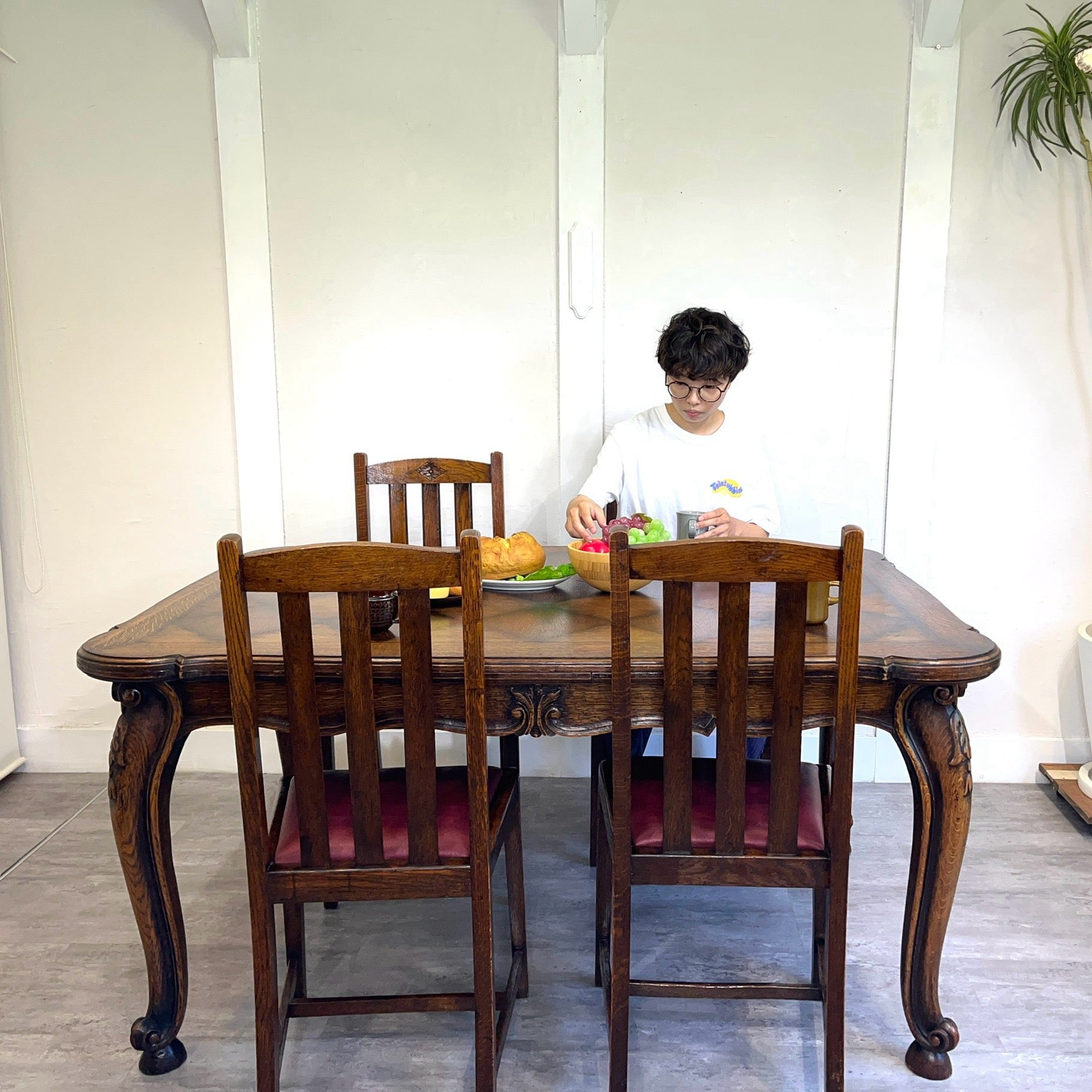 ドローリーフテーブル ダイニングテーブル 伸長式 フランス