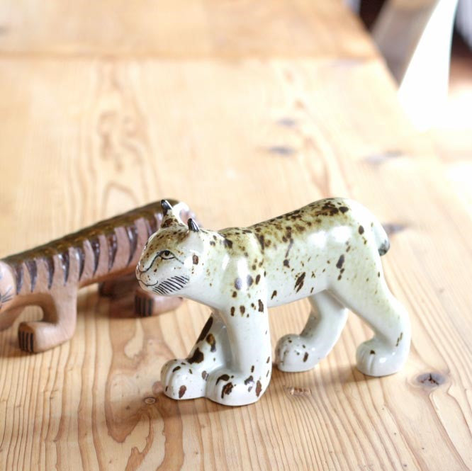 リサラーソン｜オオヤマネコ WWF Utrotningshotade Djur Lodjur 置物