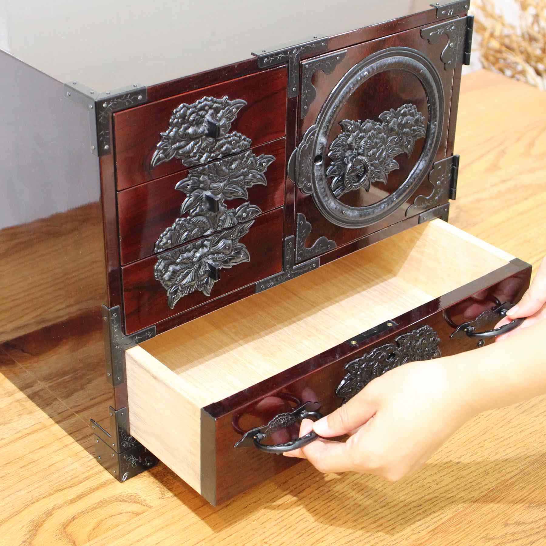 門間屋 仙台箪笥 小箪笥 弐番 木地呂塗り 漆塗り 工芸品 伝統品 贈り物