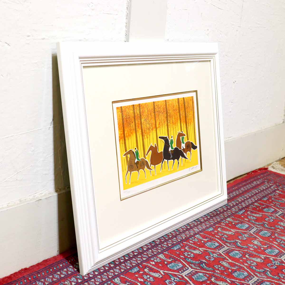 セルジュラシス リトグラフ 乗馬 リトグラフ セルジュ・ラシス 馬の