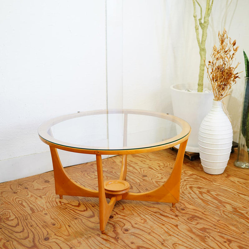 ミッドセンチュリー 丸型 ラウンドテーブル ヴィンテージ 4段 ☆ミッド