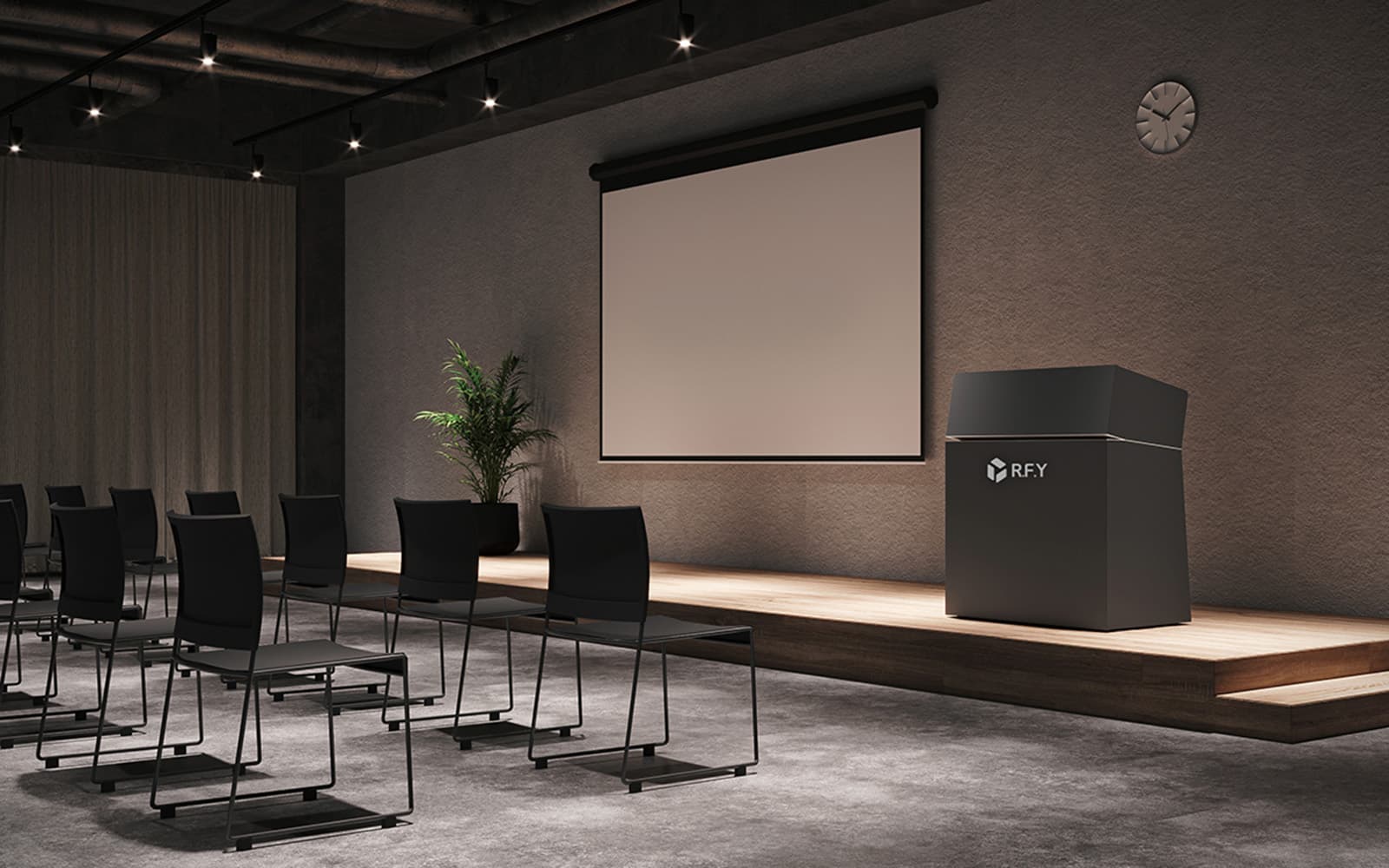 シェル 演説台 W900 グレー 2ヶ口コンセント付き RFSED-90GY