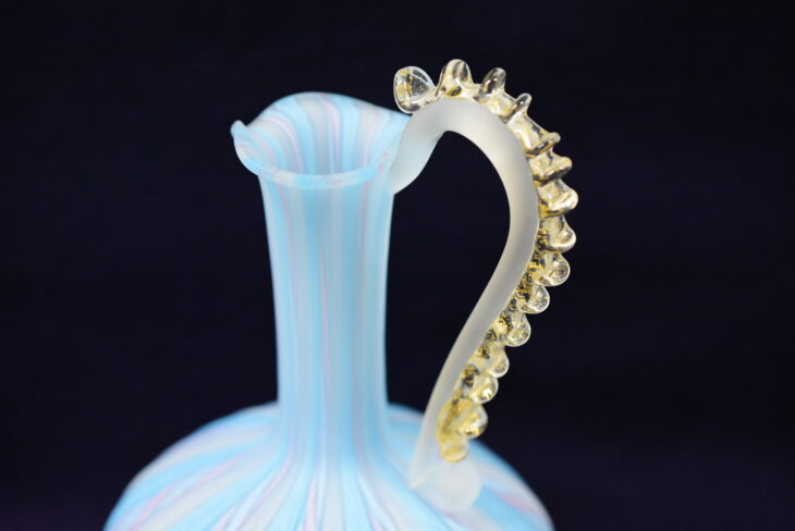 本物保証藤田喬平 手吹 花瓶 共箱 栞 美品 高さ22㎝大きめ 本物保証