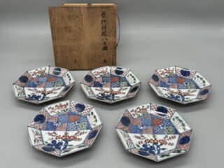 九谷焼初代須田菁華造 襖の引手 九谷焼名工 須田菁華 作 古九谷桜川