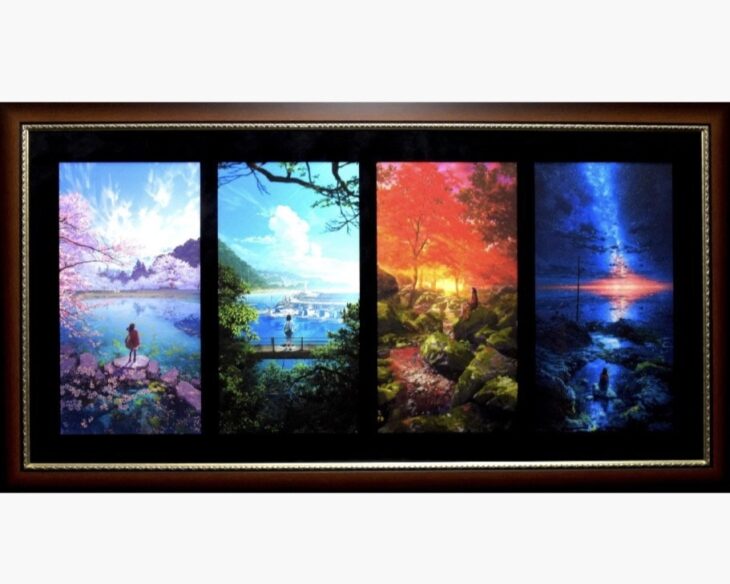 mocha『四季眺望』 ｜骨董品買取 緑和堂 mocha 版画 作品名「四景-