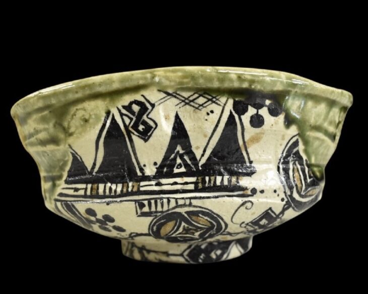 池田省吾 織部茶碗 ｜骨董品買取 緑和堂