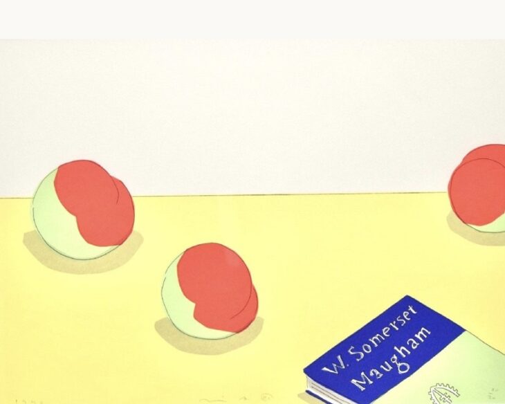 安西水丸シルクスクリーン版画(人形とボールペン) 安西水丸シルク