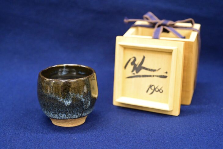 S910茶碗『のんこう写鳳林』『赤茶碗』『伊東桂楽 造』共箱茶道具