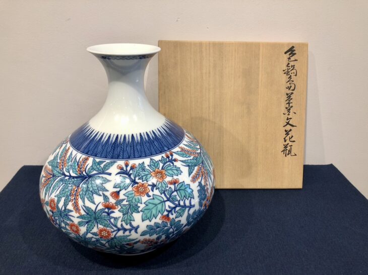 十三代今泉今右衛門 重要無形文化財「色鍋島皿」尺皿 Iro Nabeshima